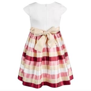 Bonnie Jean Girls Jacquard Stripe Metalllic Shimmer Dress Size 10 NWT